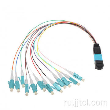 Самец MPO-LC 12F OM4 Aqua 0,9 мм кабель вентилятора
